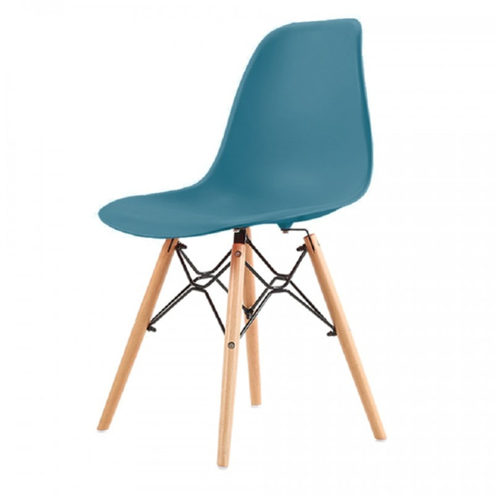 Chaise Agathe bleu canard X4