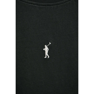 Canotta nera slim fit con ricamo Rigby Go