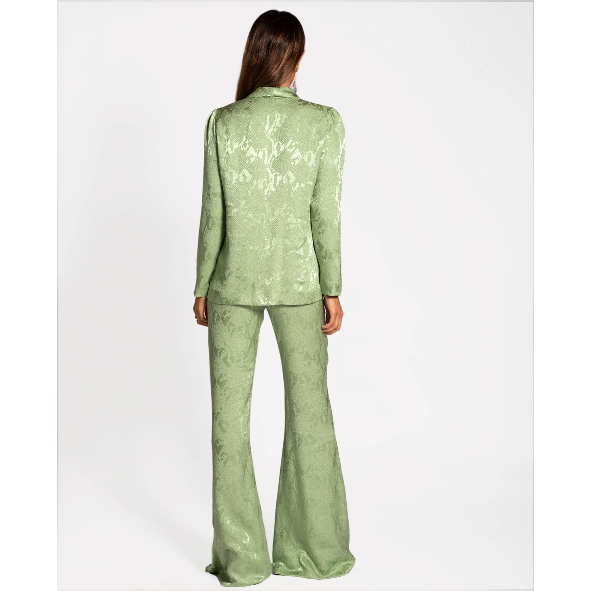 Chaqueta de traje verde elegante mujer