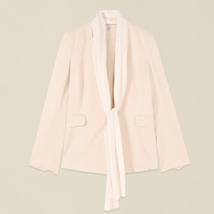 Oltre - Chaqueta con inserto de georgette - Beige