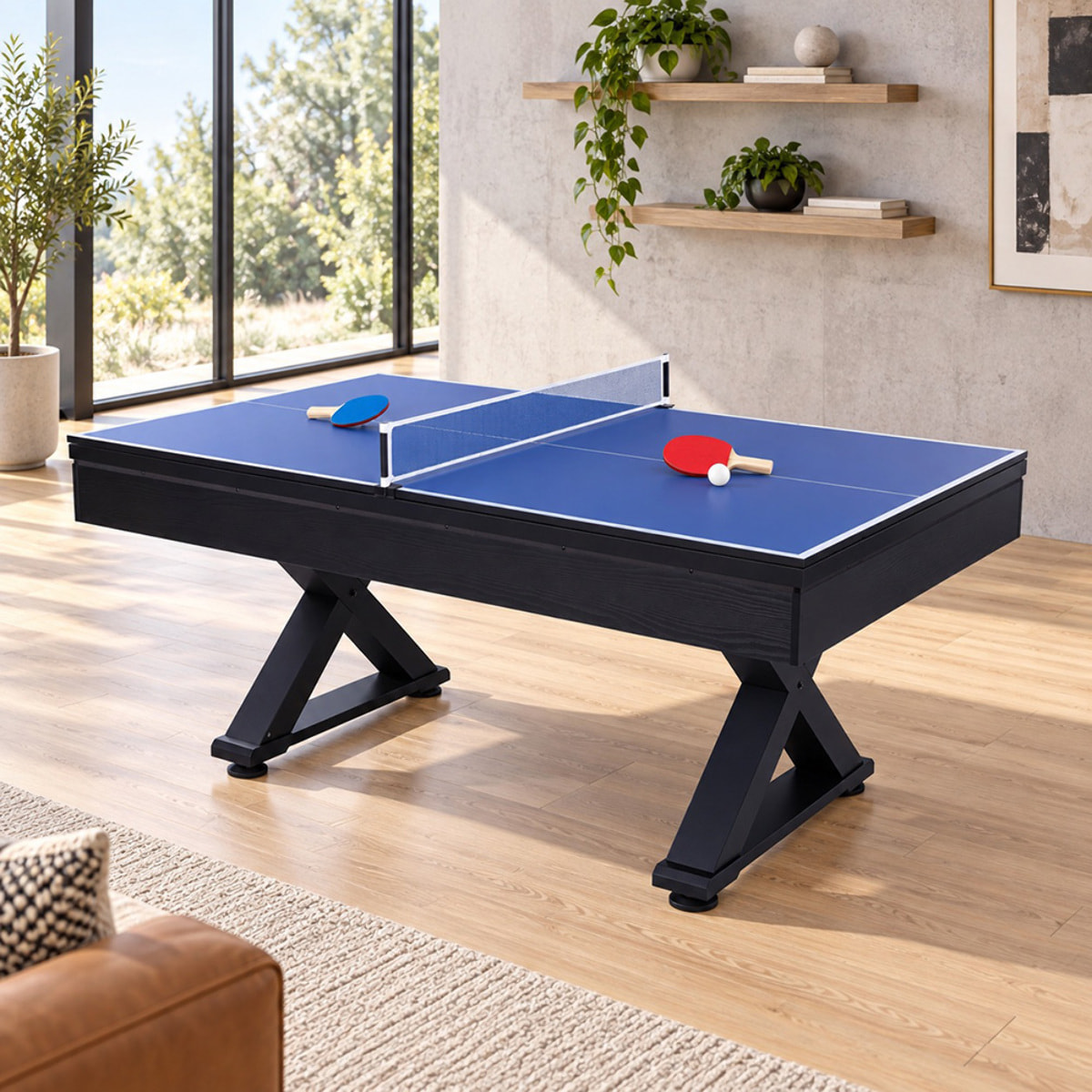 Table multi-jeux ping-pong et billard en bois noir ARIZONA