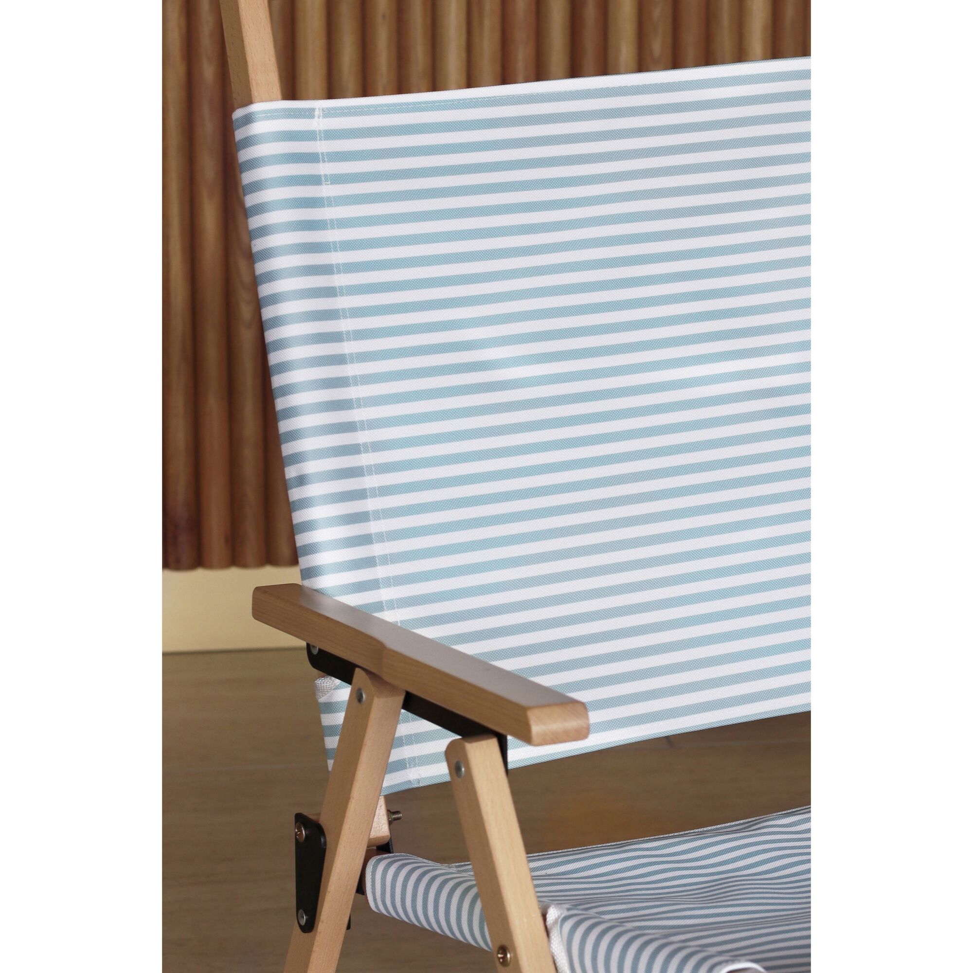 Chaise de plage en toile bleu à rayures PLAYA