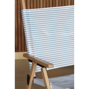 Chaise de plage en toile bleu à rayures PLAYA