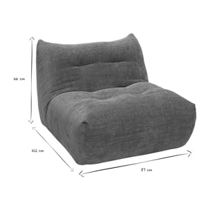 Fauteuil lounge en tissu effet velours texturé terre brûlée BUMPY