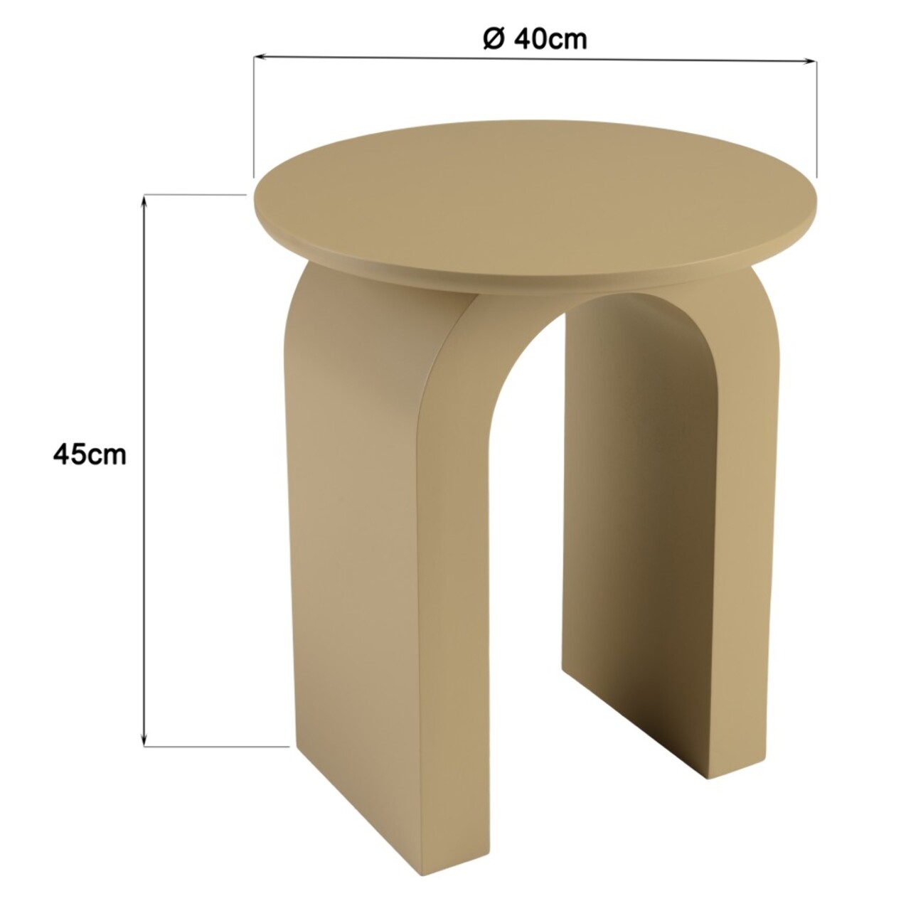 AGATHE - Table d'appoint ronde en bois laqué taupe D40cm