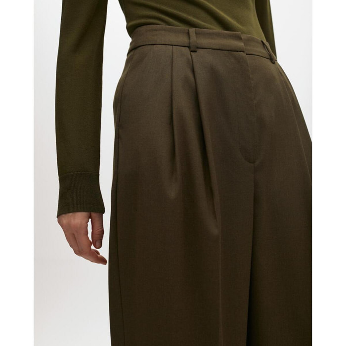 Pantaloni Palazzo da Completo con Pieghe