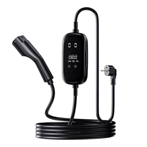 Caricabatterie G01 per auto elettrica Tipo 2, EV e PHEV, con 32A e 7KW. APP di controllo e Schermo LCD.