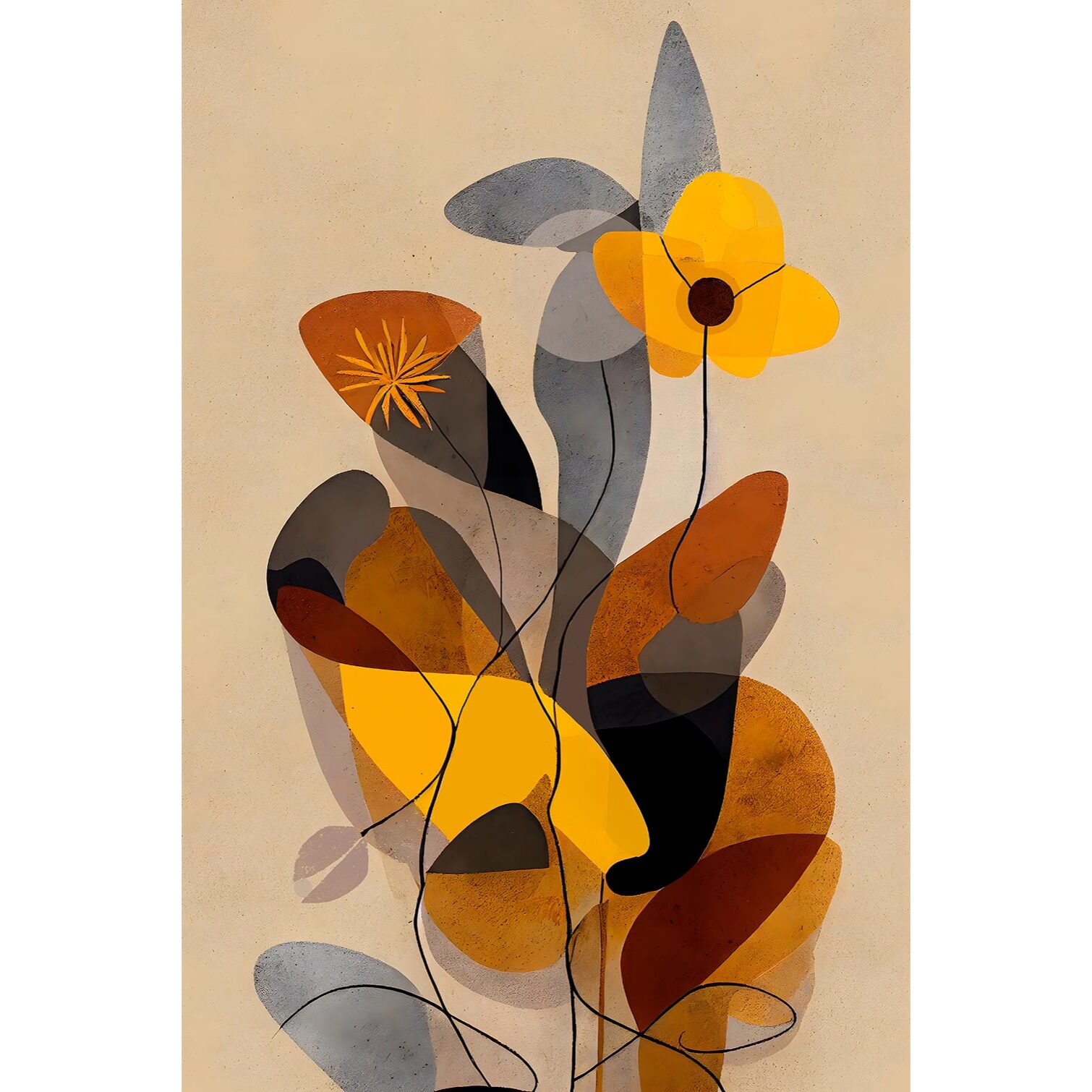 Tableau de fleurs dans mon jardin  Toile imprimée