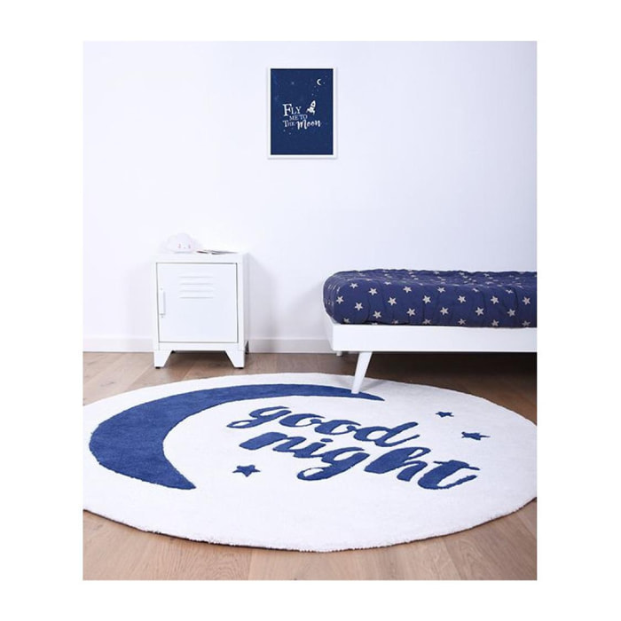 Tapis Lilipinso 100% Coton rond Diamètre 150 cm - Couleur: Good Night