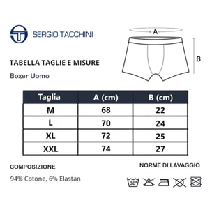 6 Boxer Uomo in Cotone Elasticizzato Sergio Tacchini,