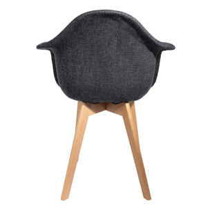 Fauteuil Grosse Maille Noir - Lot De 2