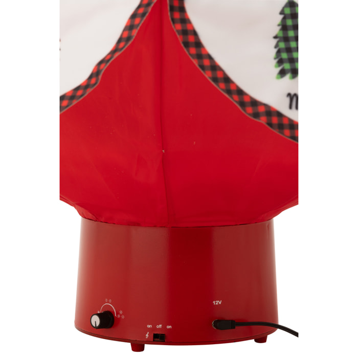 J-Line décoration sapin de Noël Bonhomme de neige neigeux - fer - vert/rouge - LED