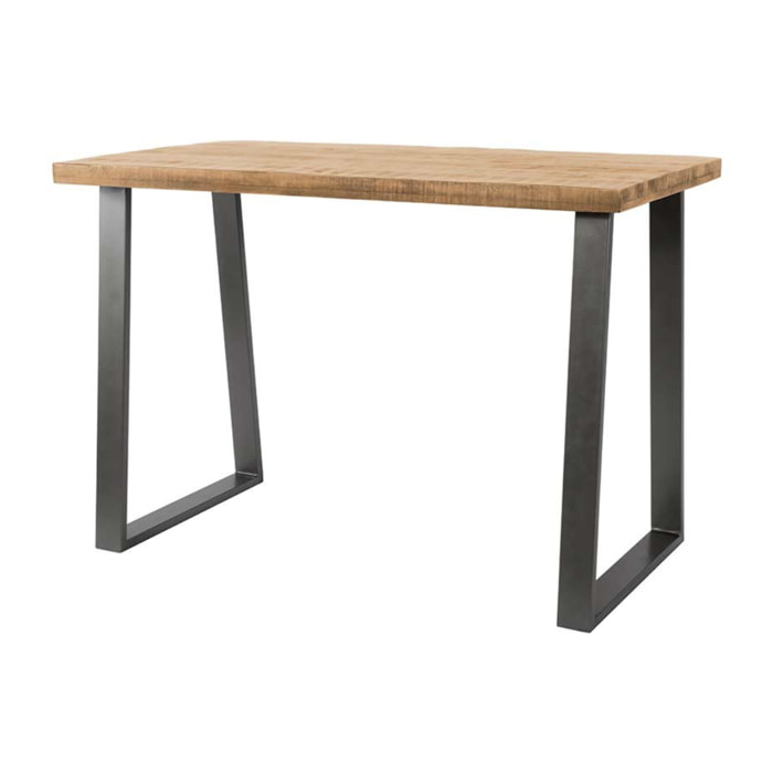 Jayto - table de bar - bois massif de manguier - 4 personnes - Noir / Bois