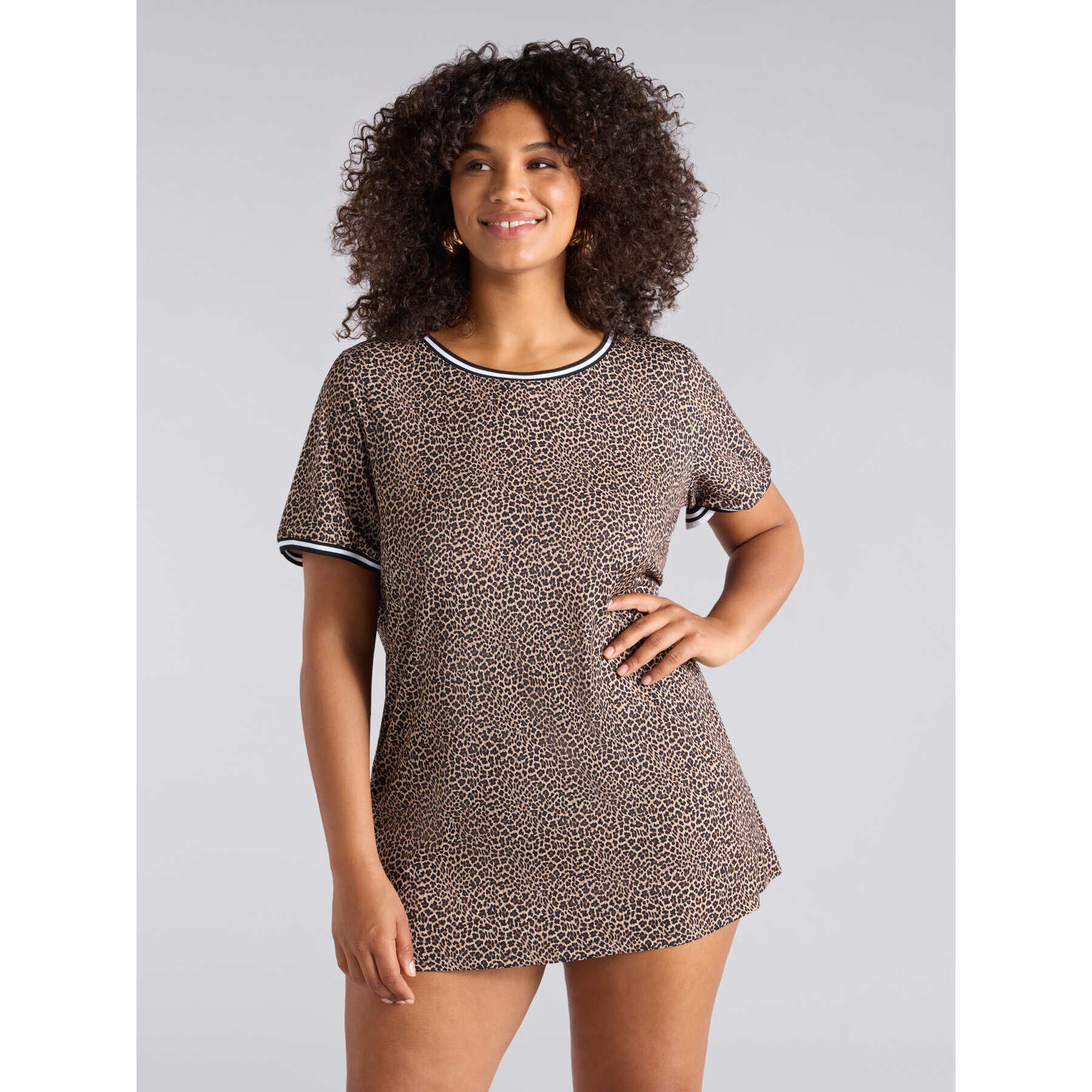 Fiorella Rubino - Camiseta maxi estampado animal - Marrón