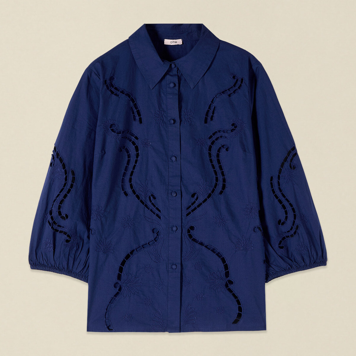 Oltre - Camisa en sangallo - Azul