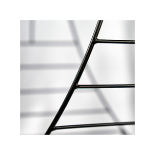 Porte-revues & bûches design filaire minimaliste en métal noir - CLOS
