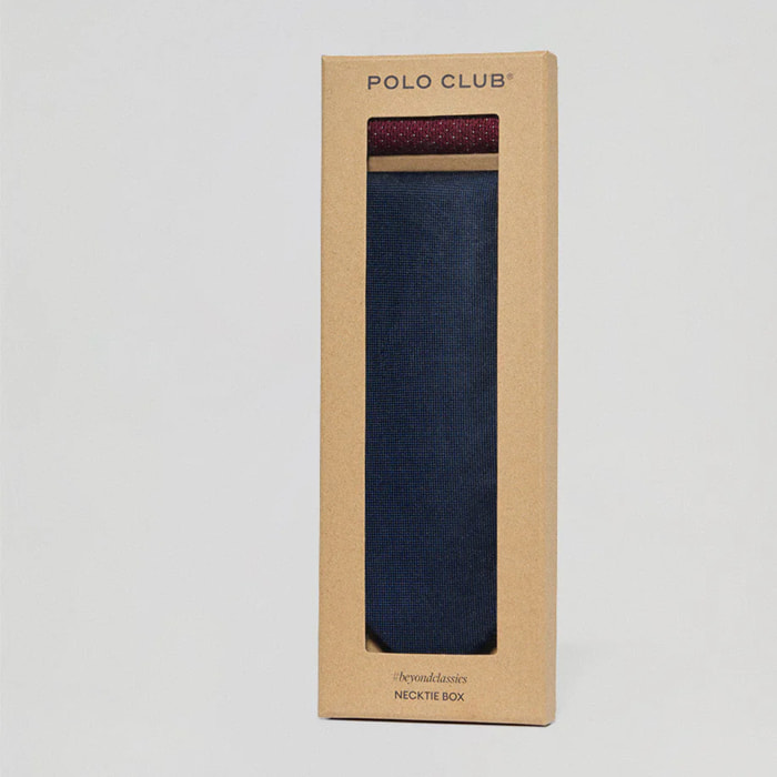 Pack de corbata y pañuelo de seda con detalle bordado Polo Club
