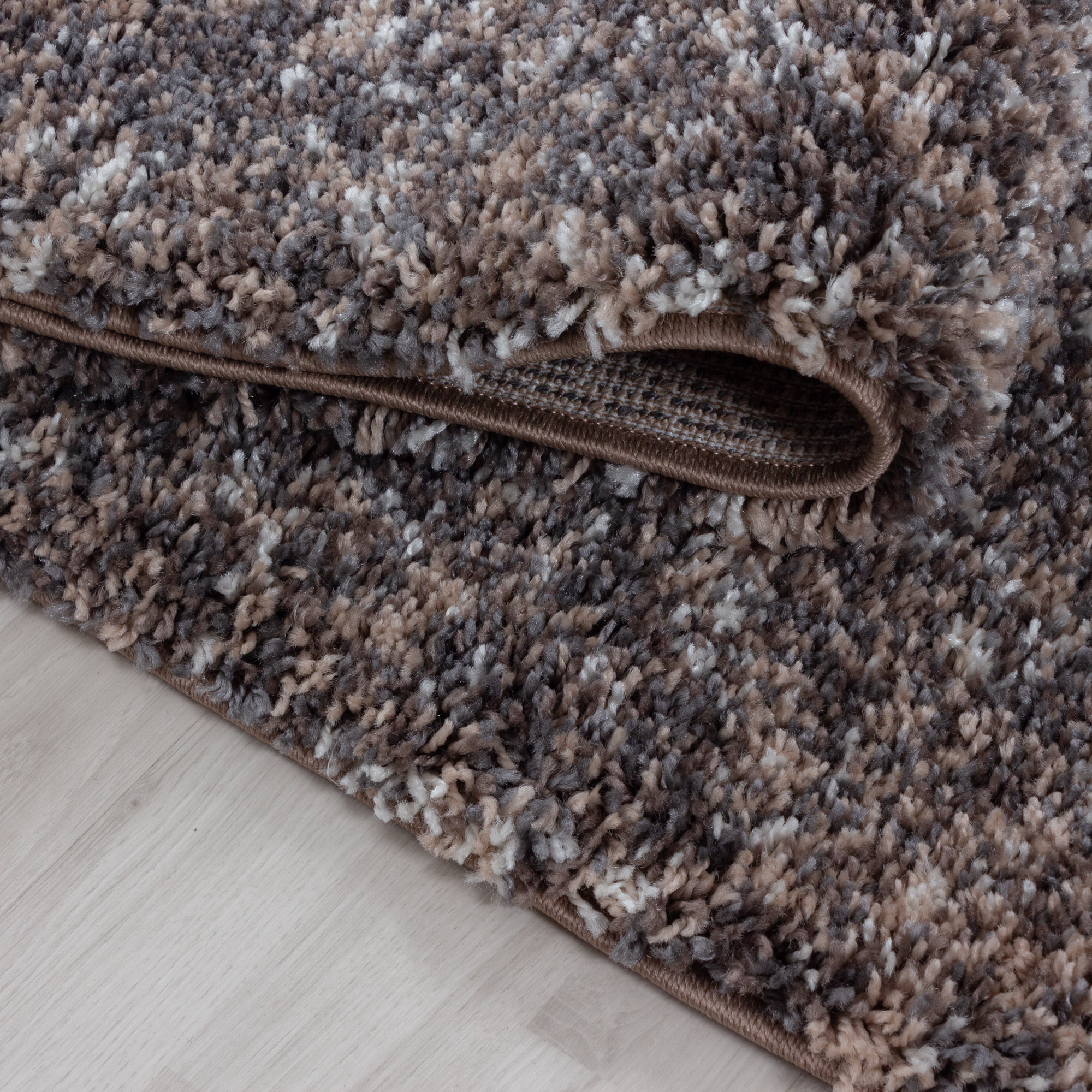 ENJOY - Tapis shaggy à poils longs taupe