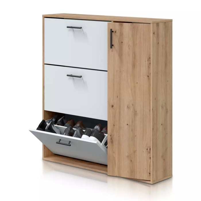 Zapatero Leia Blanco Artik (Blanco Mate) - Roble Nodi