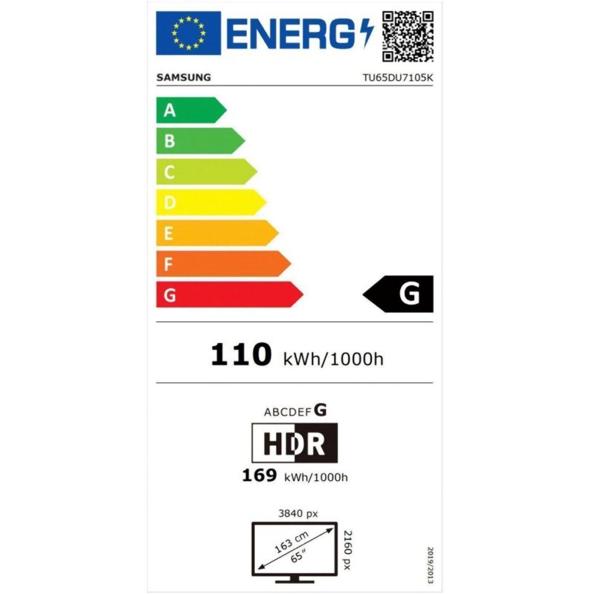 TV LED SAMSUNG TU65DU7105 2024