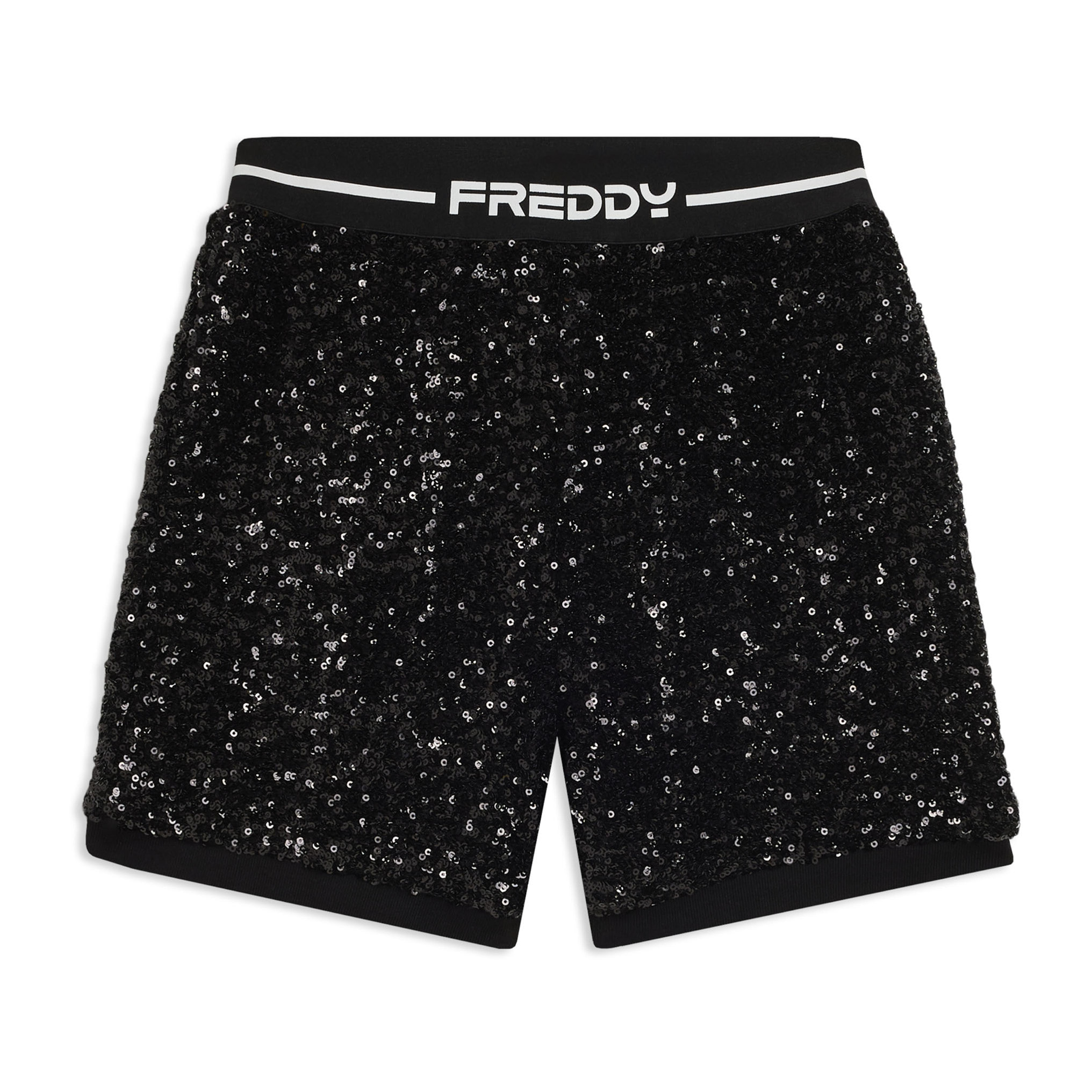 Shorts Junior in paillettes con elastico jacquard