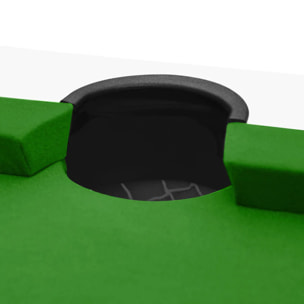 Table de billard convertible blanche tapis vert - Eddie