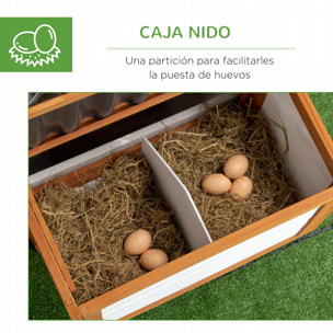 Gallinero de Madera para Exterior 181x79,5x117,5 cm Jaula para 2-4 Gallinas con Techo Resistente al Agua Corral de Metal 2 Perchas Nido Bandeja Extraíble y Rampa Natural