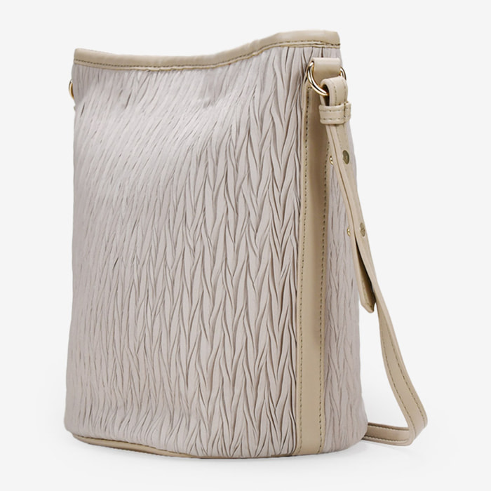 Bolso saco piedra con imán y fruncido