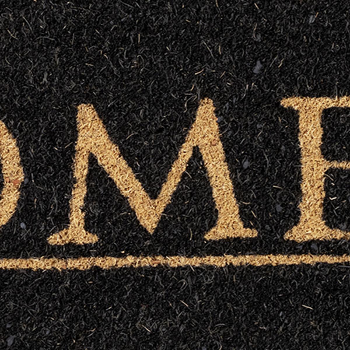 Paillasson motif texte graphique, tissé en relief, SOBRE