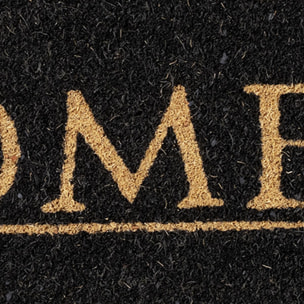 Paillasson motif texte graphique, tissé en relief, SOBRE