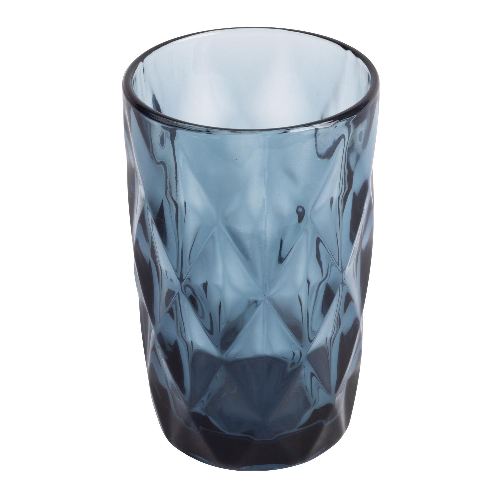 Juego de 4 vasos de cristal de 350cl azul san ignacio