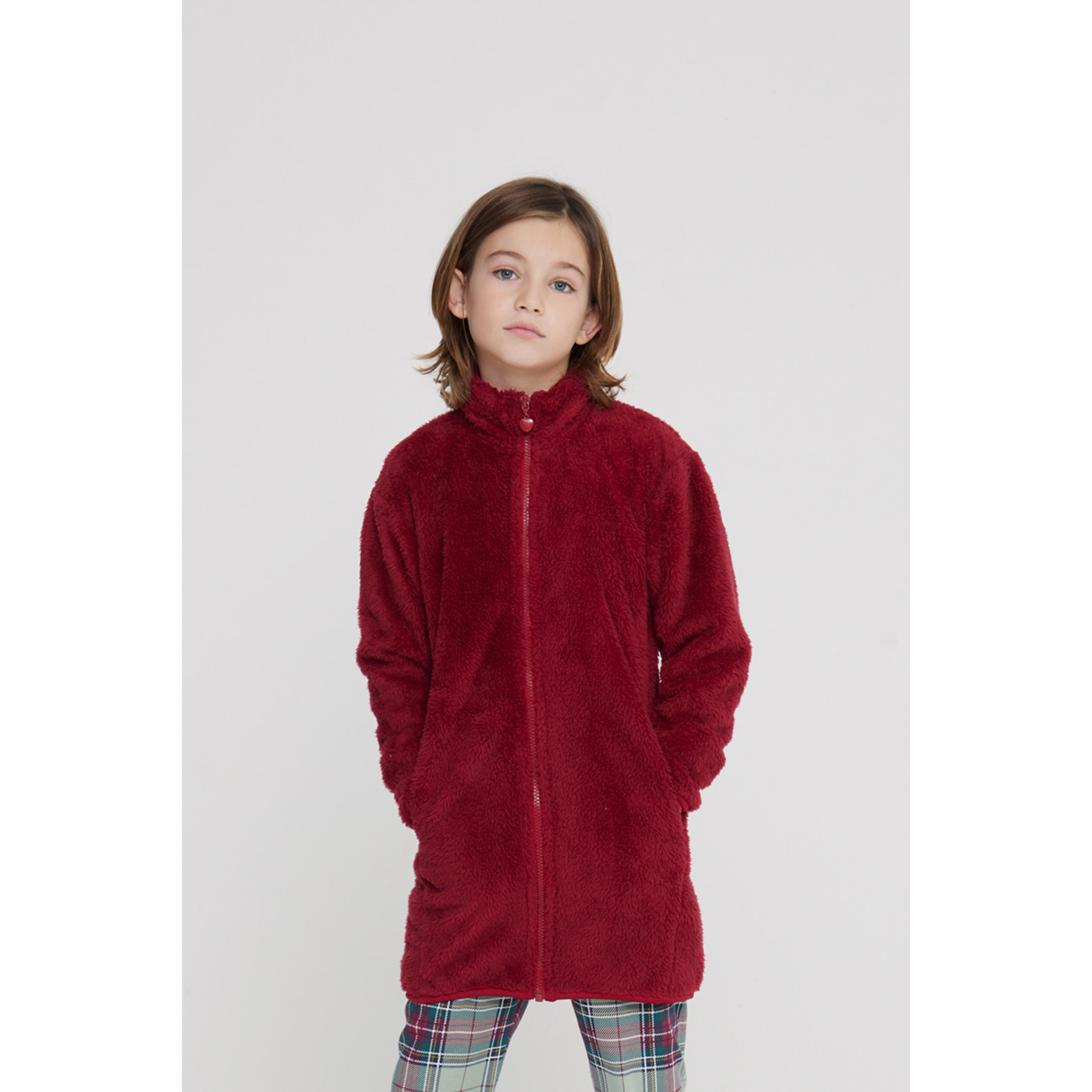 Vestaglia bambina/o uniti in eco pelliccia con zip Noidinotte