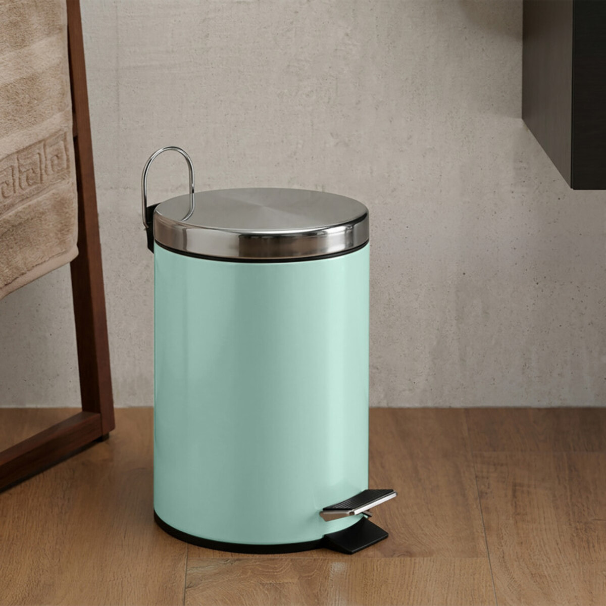 Poubelle à pédale Inox 3L Vert Pastel MSV