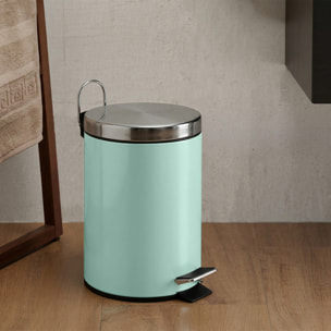 Poubelle à pédale Inox 3L Vert Pastel MSV