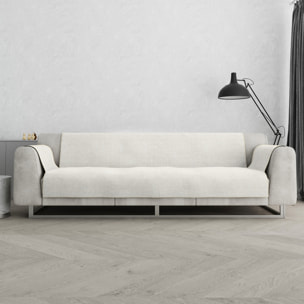 COPRIDIVANO COMFORT, Antiscivolo, Cotone+Microfibra+Fibre Varie, Made in Italy - PANNA