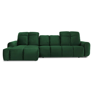 Canapé d'Angle Gauche Velours Anacapri, 3 Places, Repose-têtes Ajustables, Style Contemporain