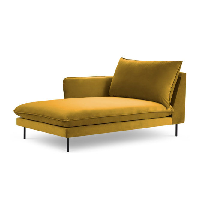 Méridienne gauche "Vienna" en velours jaune