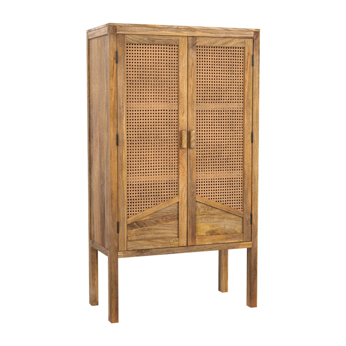 Armoire en cannage et bois de manguier et cannage - Tiki
