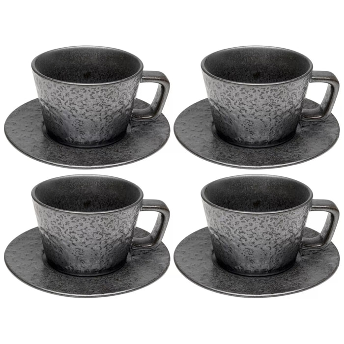 Tasses à espresso Cosmos noires set de 4 Kare Design