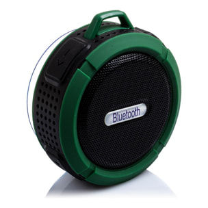 Altavoz bluetooth circular resistente al agua con ventosa C6