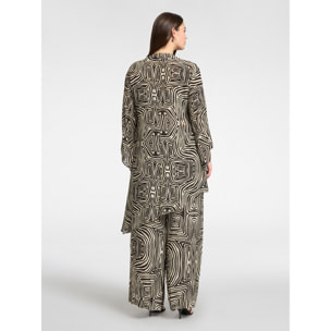 Elena Mirò - Blusa lunga stampata in viscosa - Nero