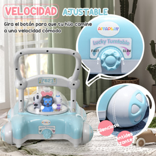 Andador para Bebés de 1-3 Años Tacatá para Bebés con Altura Ajustable Música Ruedas Antideslizantes Luces Manillar Desmontable Carga 25 kg Azul Claro