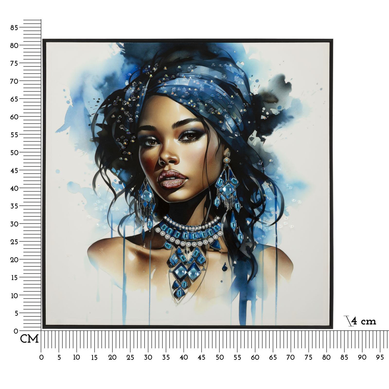 DIPINTO SU TELA LACCATO ALTEA -B- C/CORNICE CM 82X4X82