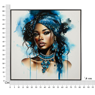 DIPINTO SU TELA LACCATO ALTEA -B- C/CORNICE CM 82X4X82