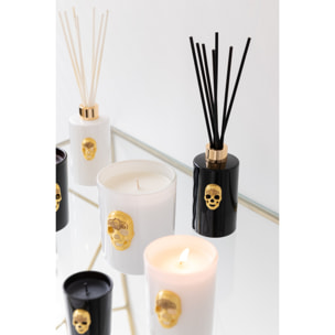 J-Line bougie parfumée Crâne Nuit Blanche - White Floral Tonk - verre - blanc - large - 65H