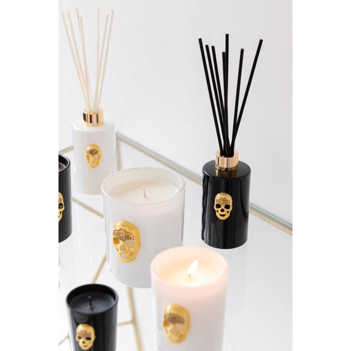 J-Line bougie parfumée Crâne Nuit Blanche - White Floral Tonk - verre - blanc - large - 65H