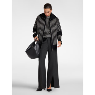 Elena Mirò - Pantalones flare de flanela con aberturas - Gris