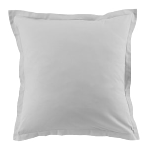 Paire De Taie D'oreiller 100%coton 57fils Gris Clair