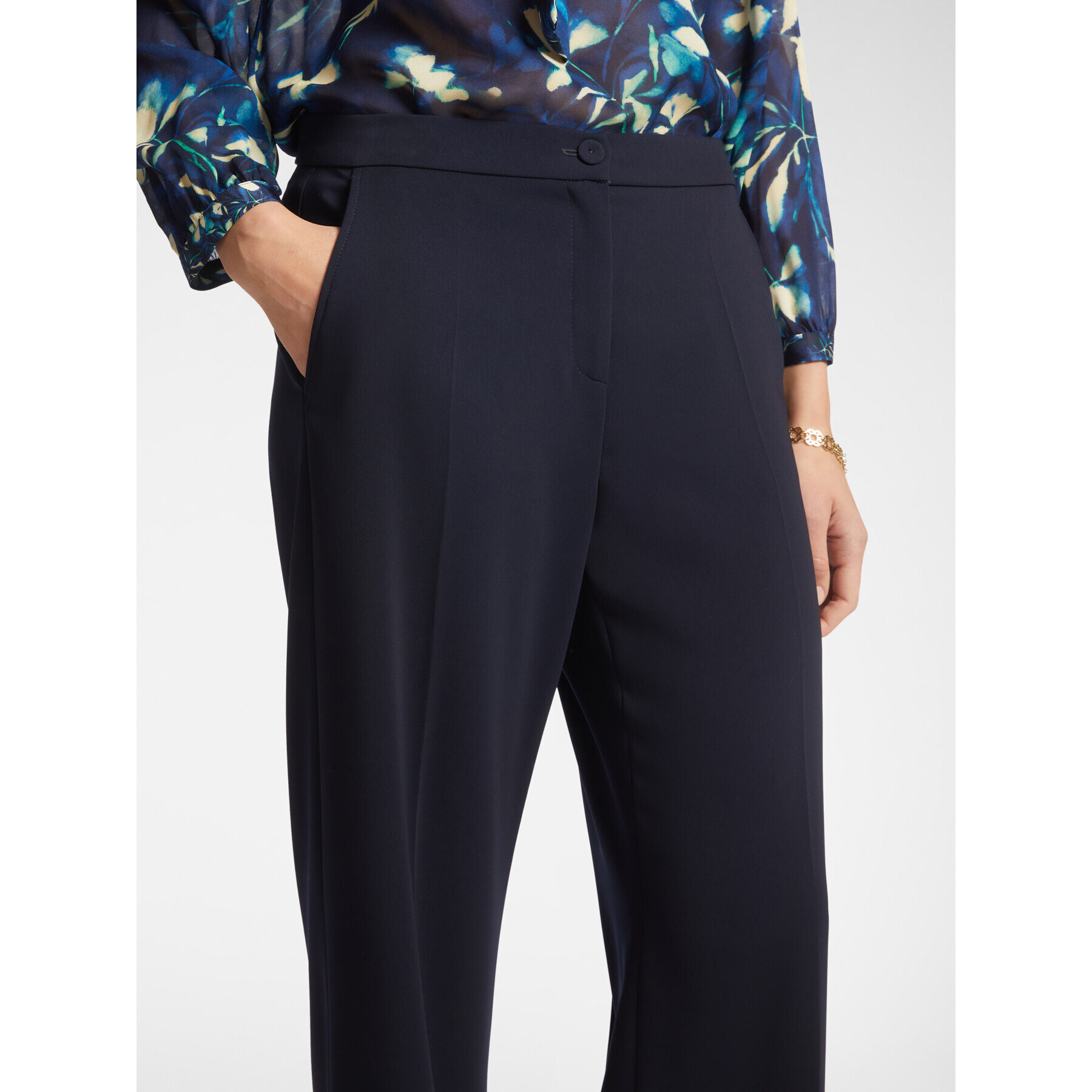 Elena Mirò - Pantaloni maschili in cady stretch - Blu