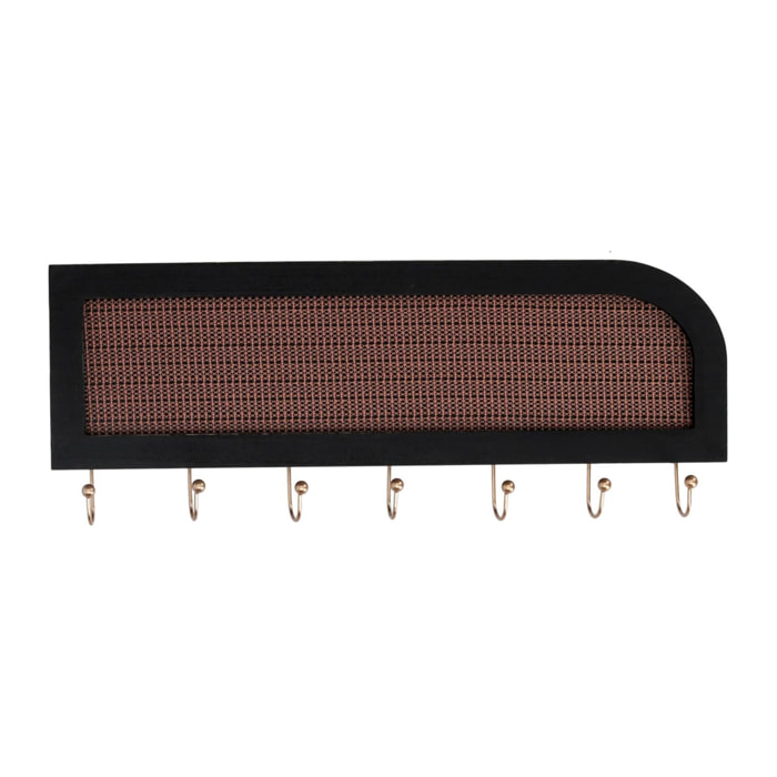 Portachiavi in legno nero rettangolare cm40x2,5x16,5